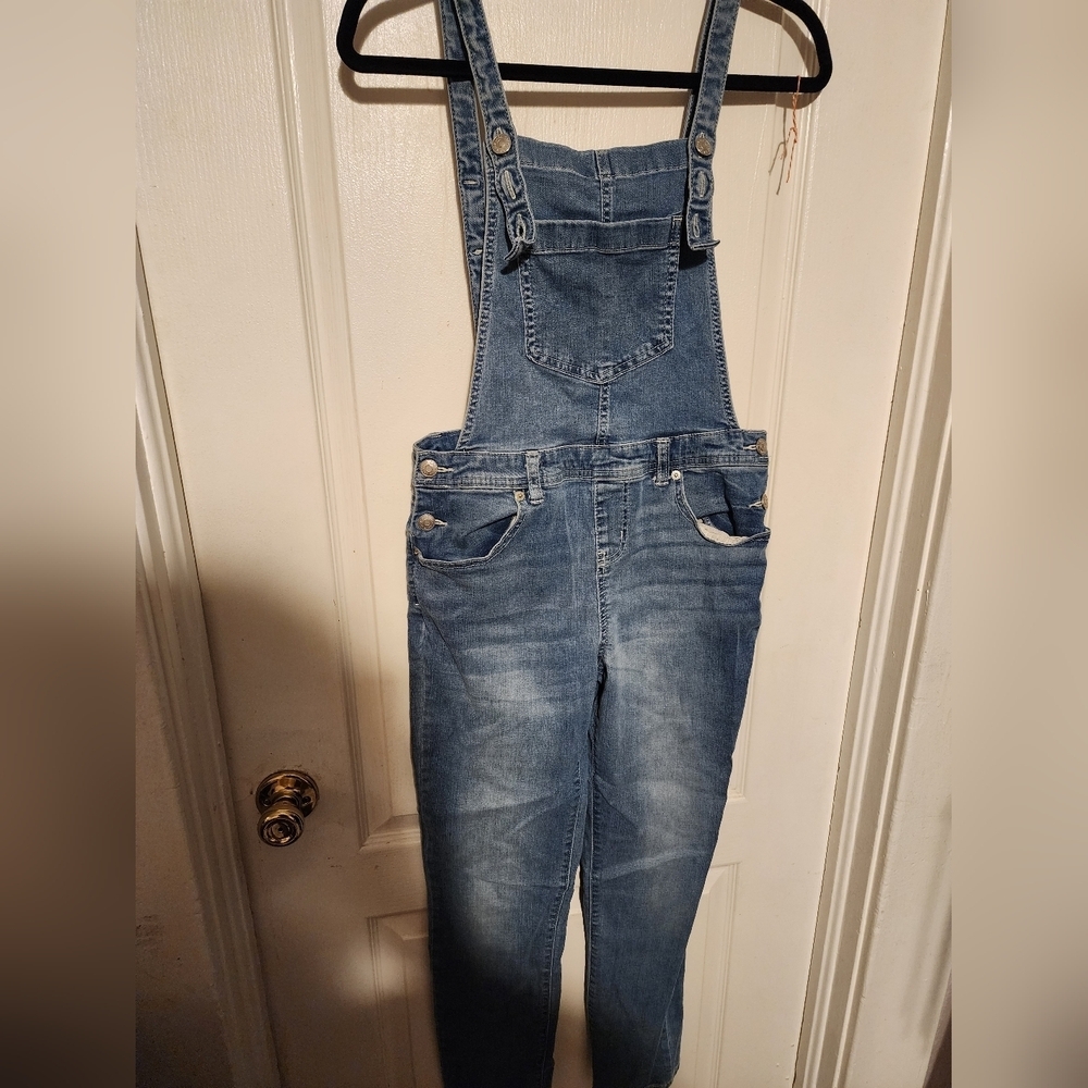 Cat And Jack Girl's Denim Blue Overalls Size XL 14/16